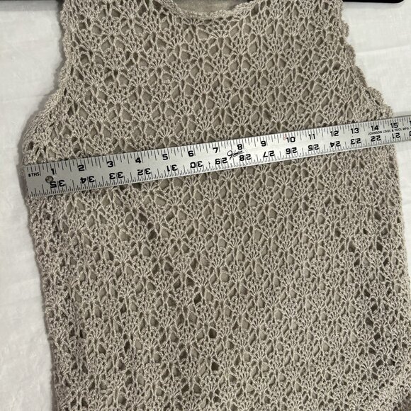 VTG Y2K Lord Taylor Womens M Crochet Lace Top Vest Linen Boho Hippie Cottagecore - Picture 5 of 8
